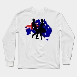 Australia Flag Map Long Sleeve T-Shirt